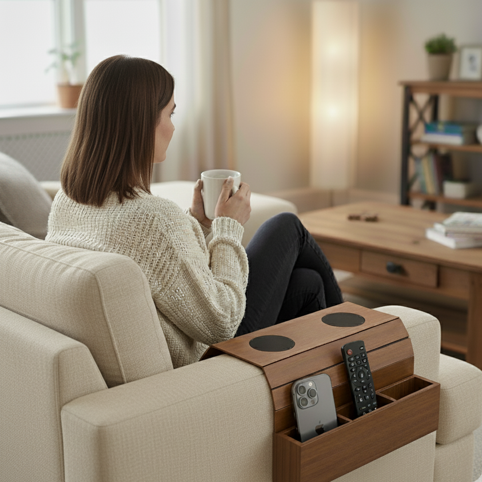 Sofatablett Armlehne – Couch Tablett Ablage flexibel Sofa Butler Organizer