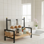 Küchen Regal Tassenhalter 6 Haken| Holz & Metall | Kaffeeecke Organizer