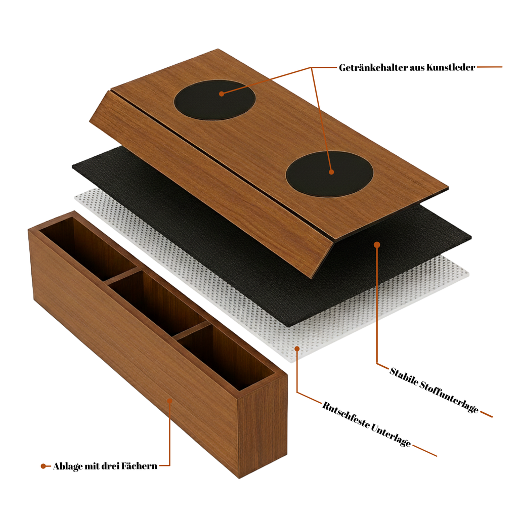 Sofatablett Armlehne – Couch Tablett Ablage flexibel Sofa Butler Organizer